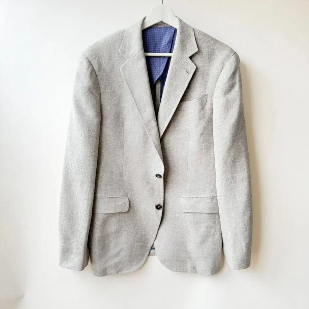 Knot Standard Grey Linen blend – Tailored Sport Coat Size 39 or 40